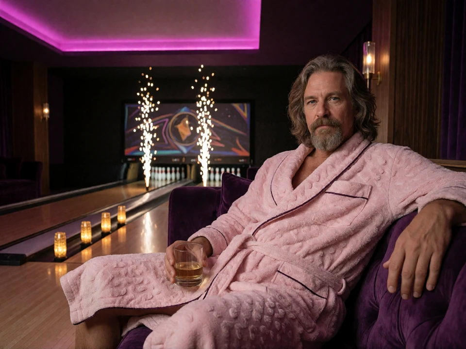 The Dude in privater Bowling-Loge mit f&uuml;nf Statuslichtern f&uuml;r das VIP Casino Programm