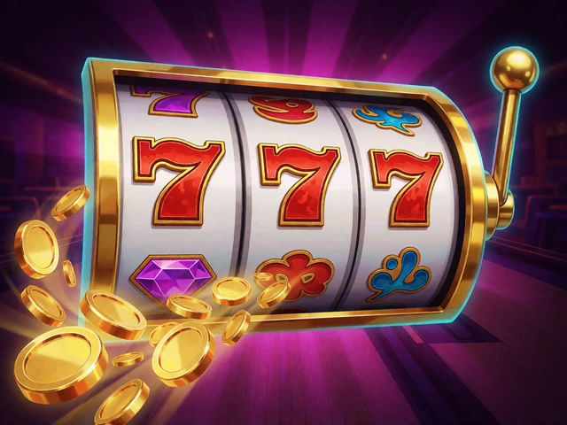 Goldener Slot mit Neon-Symbolen zeigt beliebte Online Slots und Casino Spiele bei DudeSpin
